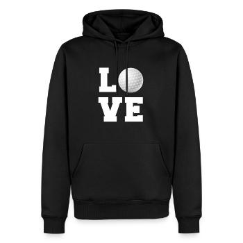 J’adore Golf Golf Parcours Golfeurs J’adore Golf - Sweat à capuche Premium bio Homme - noir - Devant - Nico (187cm)