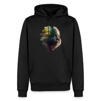 Rainbowtree-Nature-Girl - Sweat à capuche Premium bio Homme - noir - Devant - Nico (187cm)