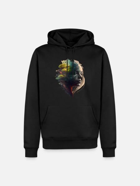 Rainbowtree-Nature-Girl - Männer Premium Bio Hoodie - Schwarz