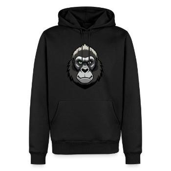 Gorille - Sweat à capuche Premium bio Homme - noir - Devant - Nico (187cm)