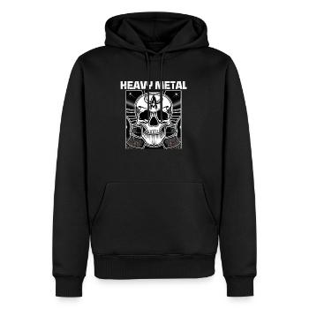 Heavy Metal - Crâne - Sweat à capuche Premium bio Homme - noir - Devant - Nico (187cm)