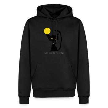 The Cat Fly To The Moon - Men’s Premium Organic Hoodie - black - Front - Nico (187cm)