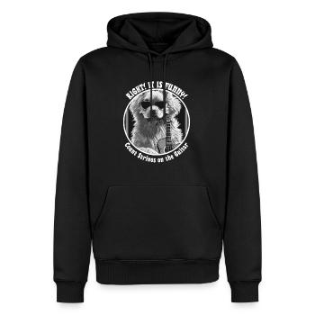 C’est vrai c’est drôle! -Chien - Sweat à capuche Premium bio Homme - noir - Devant - Nico (187cm)
