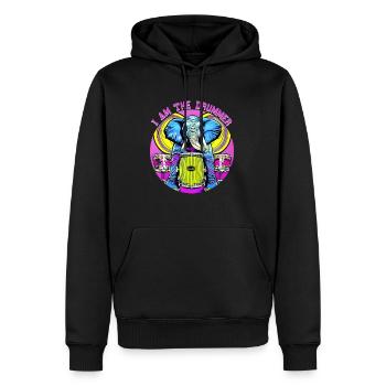 I am the drummer - Elephant - Männer Premium Bio Hoodie - Schwarz - Vorne - Nico (187cm)