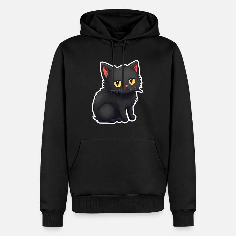 Autocollants de chats noirs mignons - Sweat à capuche Premium bio Homme - noir