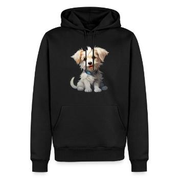 Chibi-Hund - Männer Premium Bio Hoodie - Schwarz - Vorne - Nico (187cm)