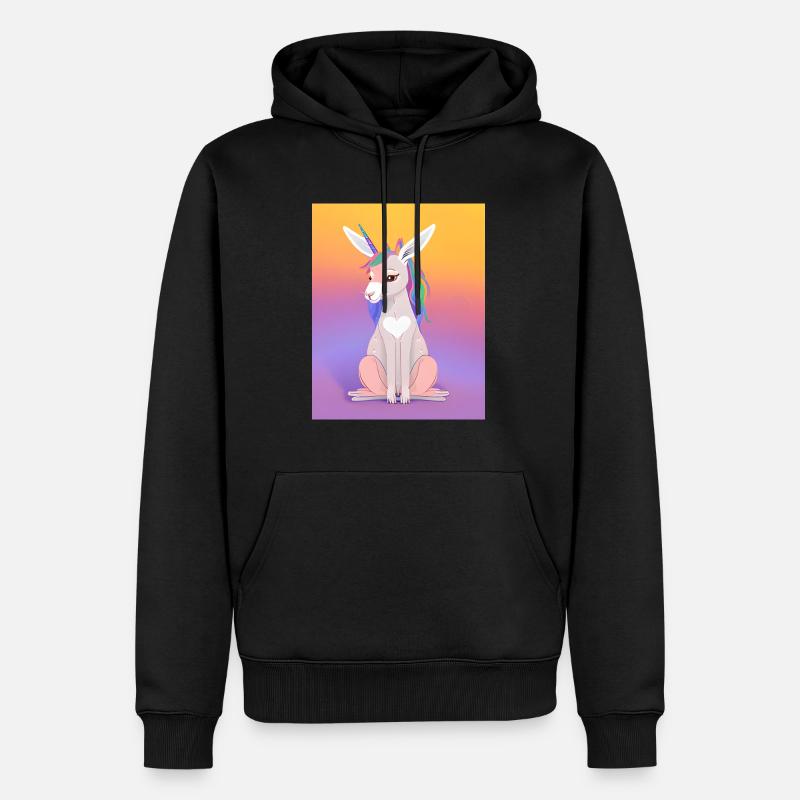 Kangaroo Einhorn - Männer Premium Bio Hoodie - Schwarz