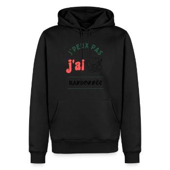 J'peux pas, j'ai randonnée - Sweat à capuche Premium bio Homme - noir - Devant - Nico (187cm)