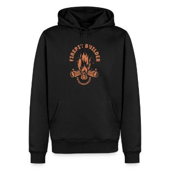 Campfire Camping Retro Firepit Builder Hiking - Men’s Premium Organic Hoodie - black - Front - Nico (187cm)