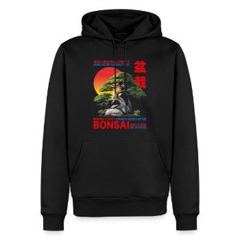 Bonsai Zen Teez - Männer Premium Bio Hoodie - Schwarz - Vorne - Nico (187cm)
