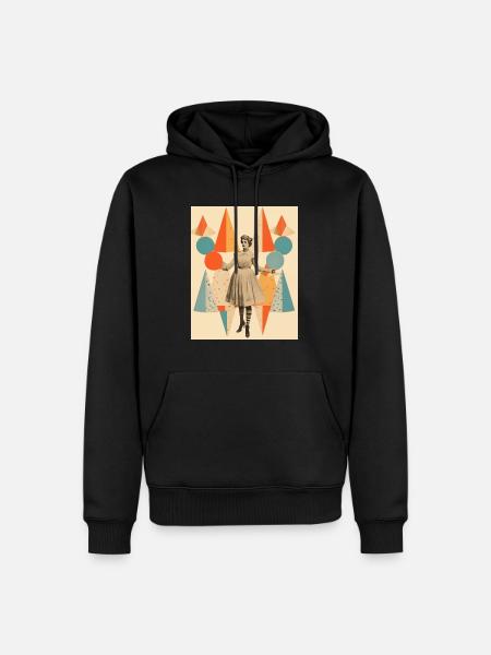 Zirkusdame Papiercollage - Männer Premium Bio Hoodie - Schwarz