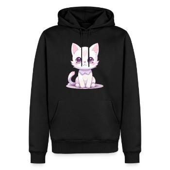 Anime kawaii kitty, cute cat and neko - Men’s Premium Organic Hoodie - black - Front - Nico (187cm)