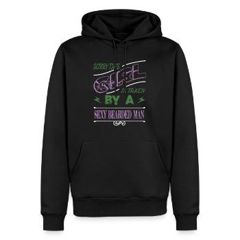 sayings beard fear harden joke football club - Männer Premium Bio Hoodie - Schwarz - Vorne - Nico (187cm)