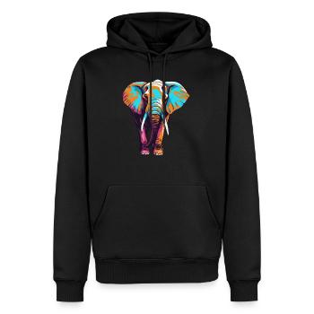 Elephant Elephant Animal Zoo Africa Savannah Safari - Men’s Premium Organic Hoodie - black - Front - Nico (187cm)