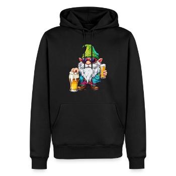 Garden Gnome / Fairyland / Leprechaun / Gnome / Logo - Men’s Premium Organic Hoodie - black - Front - Nico (187cm)