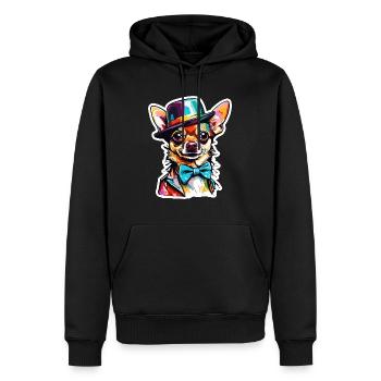 Chihuahua / kleiner Hund / Tier / winzig / Rasse - Männer Premium Bio Hoodie - Schwarz - Vorne - Nico (187cm)