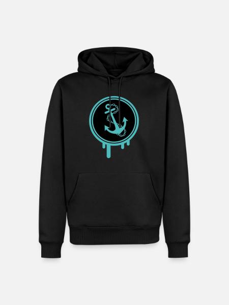 Blobs d’icônes d’ancrage - Sweat à capuche Premium bio Homme - noir
