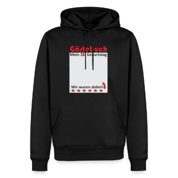 18 Geburtstag Gästebuch - Partygäste Andenken - Männer Premium Bio Hoodie - Schwarz - Vorne - Nico (187cm)