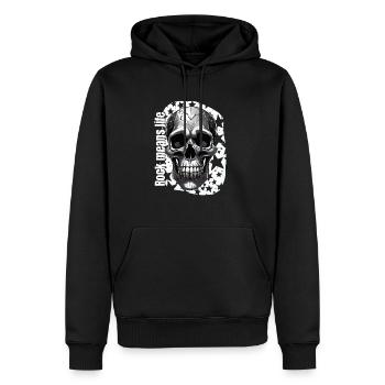 Rock means life skull - Men’s Premium Organic Hoodie - black - Front - Nico (187cm)