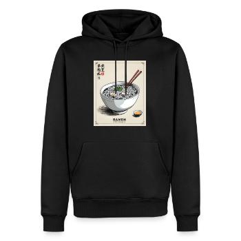 Bol de ramen vintage - Sweat à capuche Premium bio Homme - noir - Devant - Nico (187cm)
