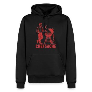 Chefsache Grillen - Männer Premium Bio Hoodie - Schwarz - Vorne - Nico (187cm)