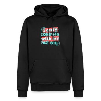 I only Compete with my past self - Men’s Premium Organic Hoodie - black - Front - Nico (187cm)