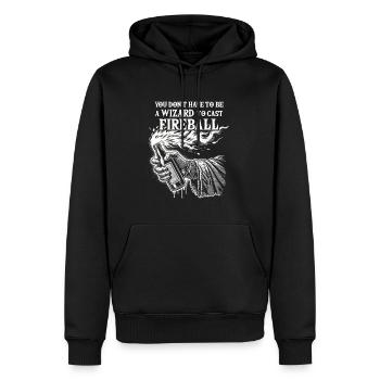 Fireball clean - Männer Premium Bio Hoodie - Schwarz - Vorne - Nico (187cm)