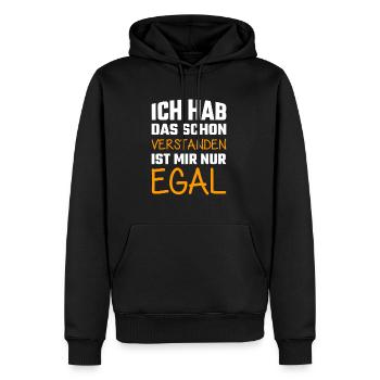 Ich hab das schon verstanden ist mir nur egal - Männer Premium Bio Hoodie - Schwarz - Vorne - Nico (187cm)