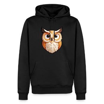 Niedlicher kleiner Eulenkopf - Männer Premium Bio Hoodie - Schwarz - Vorne - Nico (187cm)