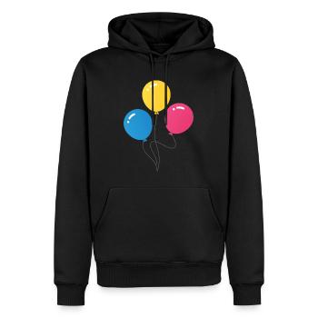 Ballons - Männer Premium Bio Hoodie - Schwarz - Vorne - Nico (187cm)