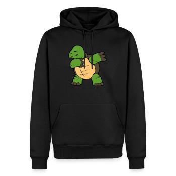 Dabbing Dab Dancing tortoise turtle - Men’s Premium Organic Hoodie - black - Front - Nico (187cm)