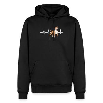 Bullterrier Bull Terrier Heartbeat - Sweat à capuche Premium bio Homme - noir - Devant - Nico (187cm)