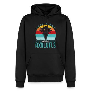 Axolotl - Sweat à capuche Premium bio Homme - noir - Devant - Nico (187cm)