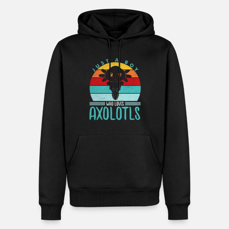 Axolotl - Männer Premium Bio Hoodie - Schwarz