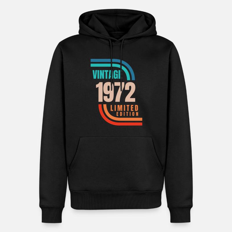 édition limitée millésime 1972 - Sweat à capuche Premium bio Homme - noir