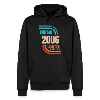 Édition limitée Millésime 2006 - Sweat à capuche Premium bio Homme - noir - Devant - Nico (187cm)