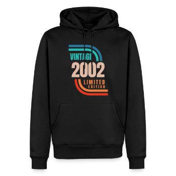 Vintage 2002 limited edition - Men’s Premium Organic Hoodie - black - Front - Nico (187cm)