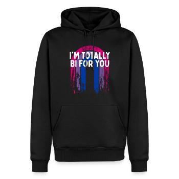 I'm Totally Bi for You Bisexual Couples Bi Pride - Men’s Premium Organic Hoodie - black - Front - Nico (187cm)
