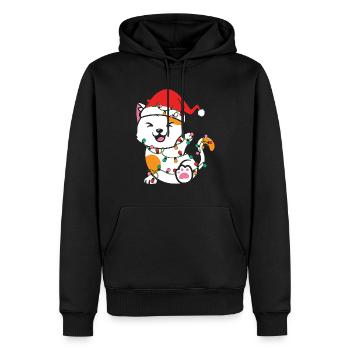 Julegaver til katte - Herre Premium økologisk hoodie - sort - Foran - Nico (187cm)