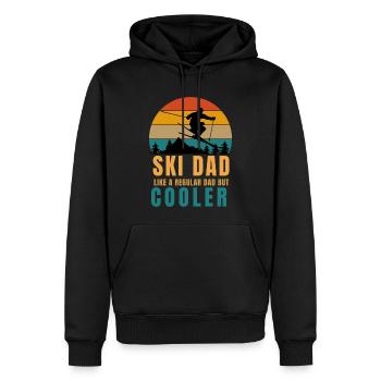 Ski Papa wie normaler Papa, aber cooler - Männer Premium Bio Hoodie - Schwarz - Vorne - Nico (187cm)