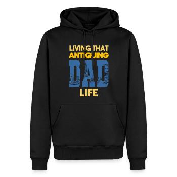 Living That Antiquing Dad Life Antiquitäten Papa - Männer Premium Bio Hoodie - Schwarz - Vorne - Nico (187cm)