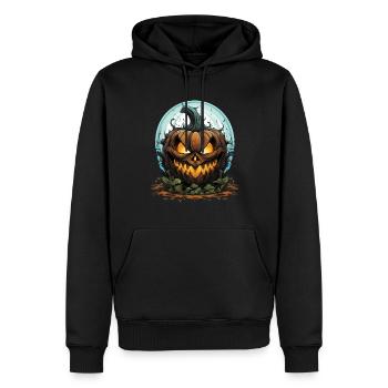 Scary Pumpkin Face I Spooky Halloween - Männer Premium Bio Hoodie - Schwarz - Vorne - Nico (187cm)