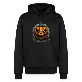Scary Pumpkin Face I Spooky Halloween - Männer Premium Bio Hoodie - Schwarz - Vorne - Nico (187cm)