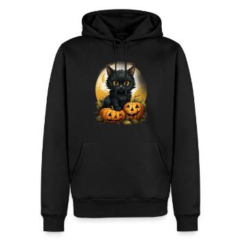 Black Cat Halloween Pumpkin - Cat - Männer Premium Bio Hoodie - Schwarz - Vorne - Nico (187cm)