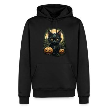 Black Cat Halloween Pumpkin - Cat - Männer Premium Bio Hoodie - Schwarz - Vorne - Nico (187cm)