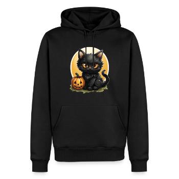 Black Cat Halloween Pumpkin - Cat - Männer Premium Bio Hoodie - Schwarz - Vorne - Nico (187cm)