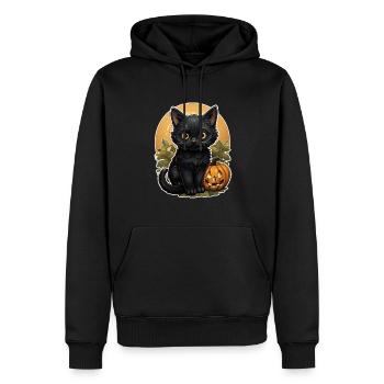 Black Cat Halloween Pumpkin - Cat - Männer Premium Bio Hoodie - Schwarz - Vorne - Nico (187cm)