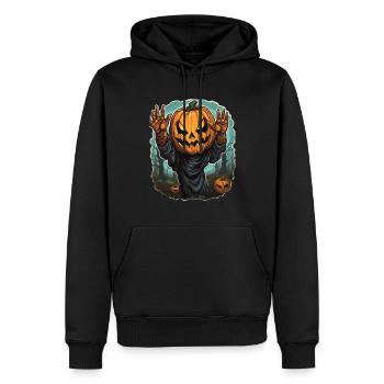 Halloween Emerging Hands Citrouille effrayante - Sweat à capuche Premium bio Homme - noir - Devant - Nico (187cm)