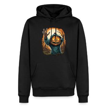 Halloween Emerging Hands Citrouille effrayante - Sweat à capuche Premium bio Homme - noir - Devant - Nico (187cm)