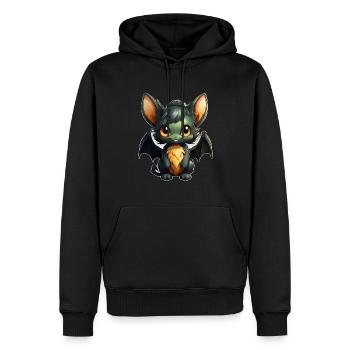 Chauve-souris Halloween I Cartoon Mignonne chauve-souris - Sweat à capuche Premium bio Homme - noir - Devant - Nico (187cm)